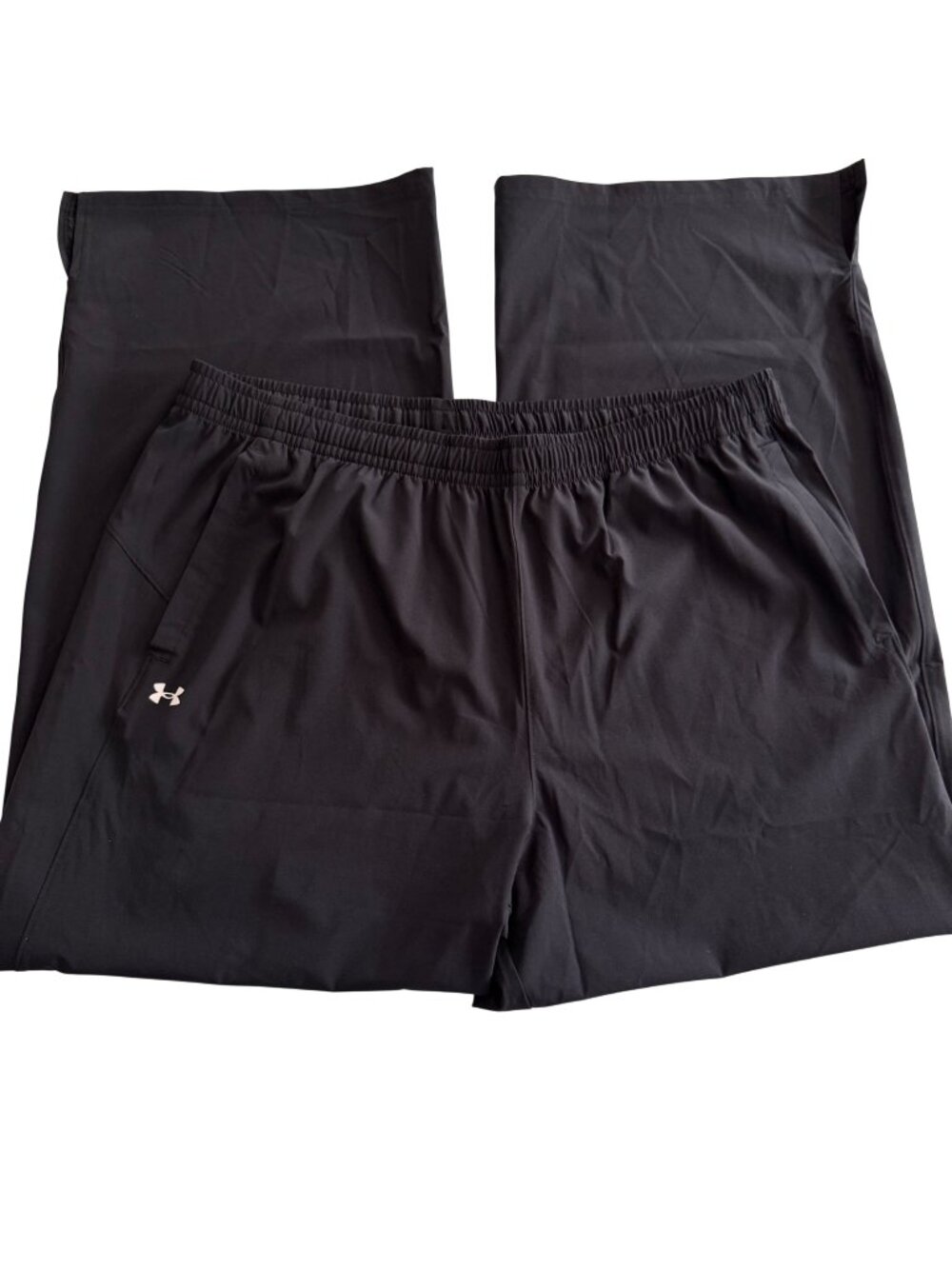 Under Armour UA Rival Womens Black Cropped Wide Leg Pants XL Loose Fit New $60